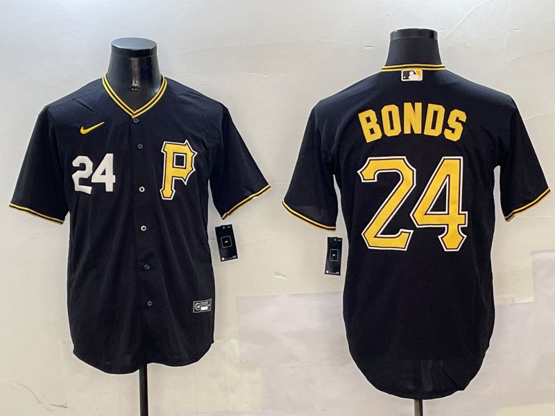 Men Pittsburgh Pirates #24 Bonds Black Game 2025 Nike MLB Jersey style 5